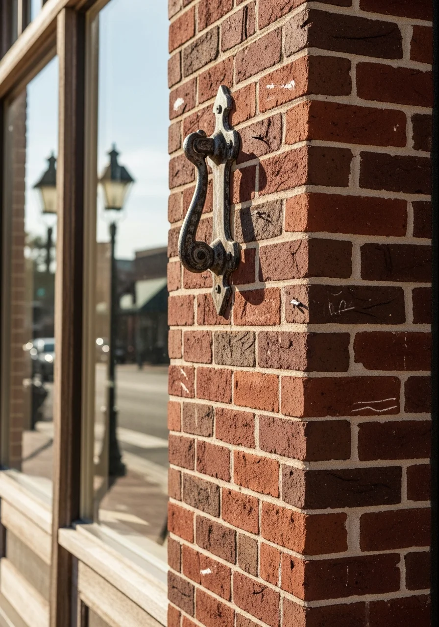 Close-up of craftsman detail on a historic Brunswick property, highlighting precision workmanship and coastal-grade materials.