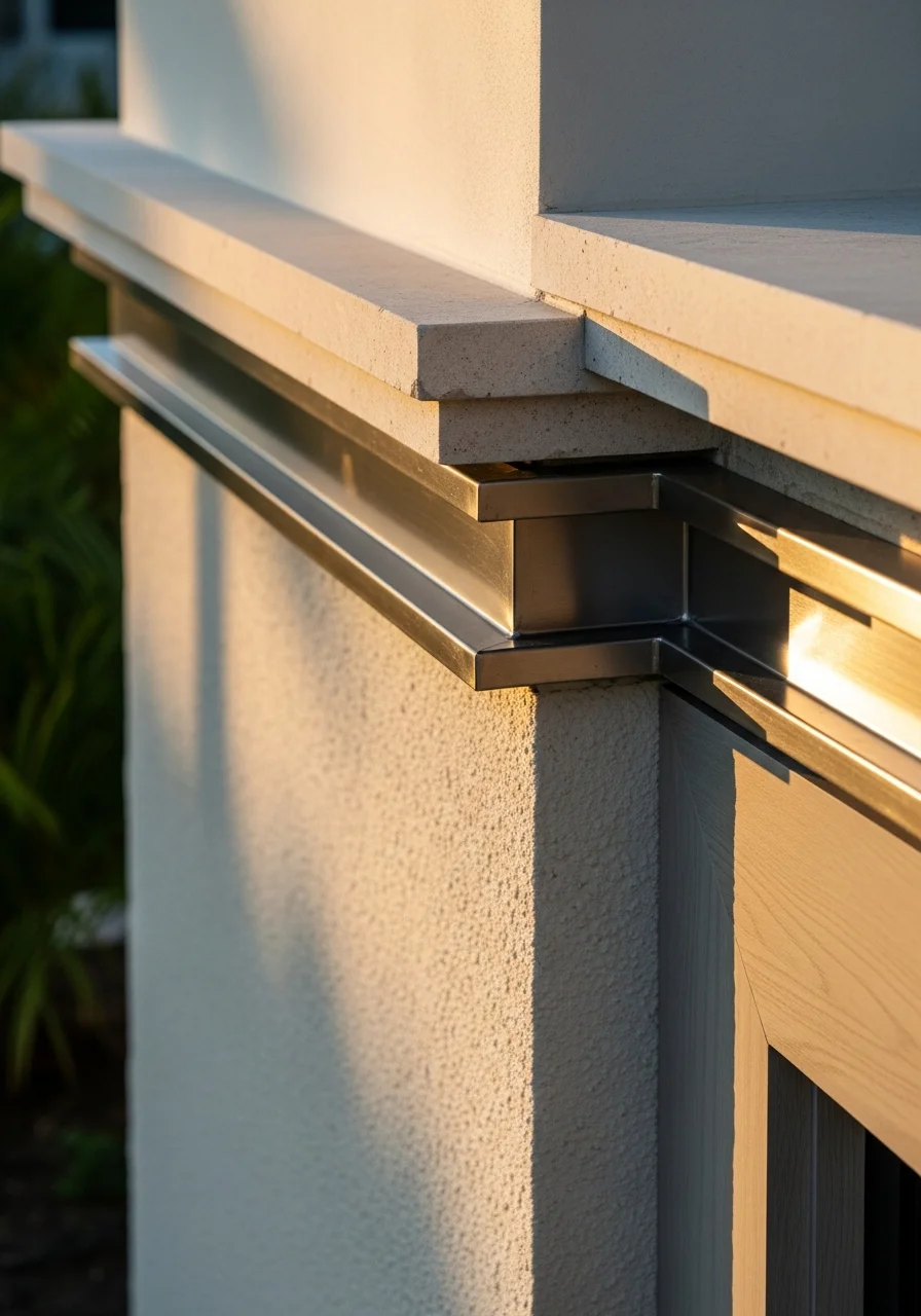 Detailed exterior craftsmanship on a Fort Lauderdale home, highlighting premium materials and precision workmanship.