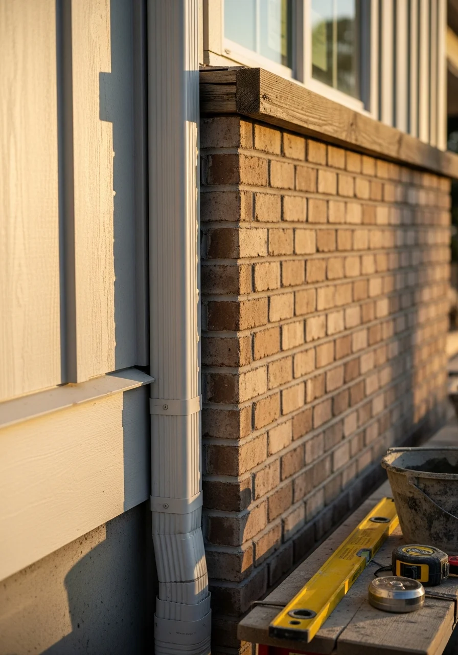 Detailed view of exterior craftsmanship on a Kingsland property, highlighting precision work and durable materials.